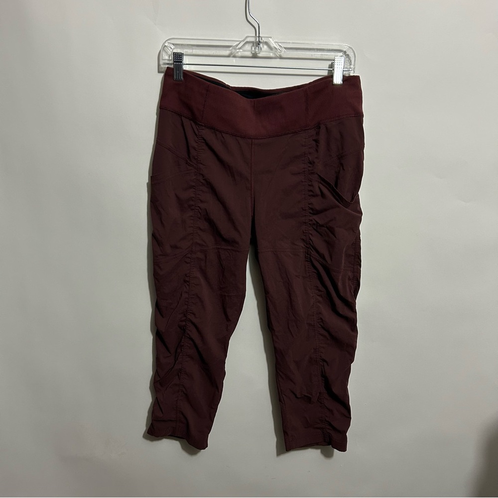 Prana Women’s Koen Capri Outdoor Hiking Yoga Active Pull On Pants Maroon Size M